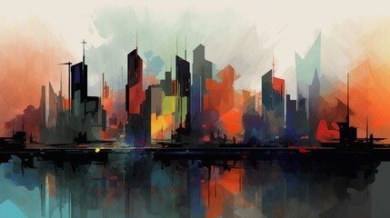 Colorful Cityscape Abstract.