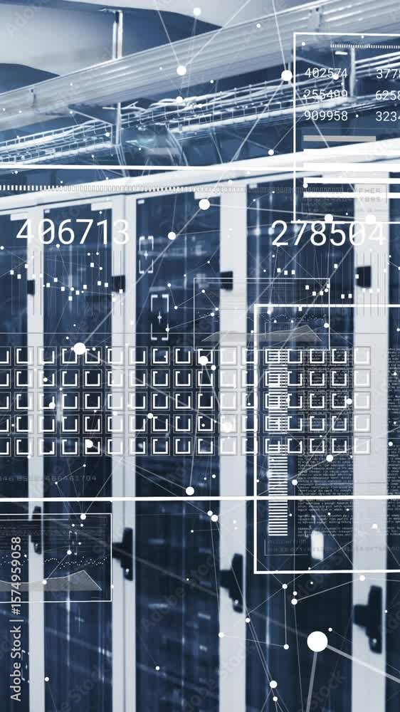 Poster Animation of data processing over computer servers