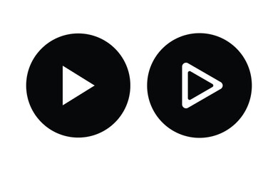 Media Play Button Icons Circle Buttons in Solid Fill Style
