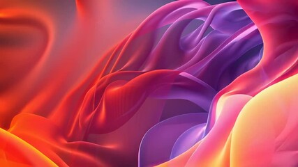 A colorful, flowing piece of fabric with a red and orange hue. The fabric is draped in a way that it looks like it's being blown by the wind - Powered by Adobe