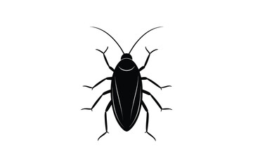 Black cockroach silhouette on a white background vector illustration pest control
