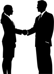 Business Partnership  Handshake Silhouette Vector EPS Illustration - Teamwork, Collaboration, Agreement Concept