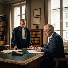 Signature d'un contrat dans un cabinet d'avocat