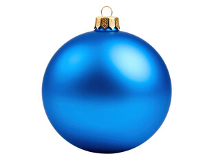 Blue Christmas bauble on white background  