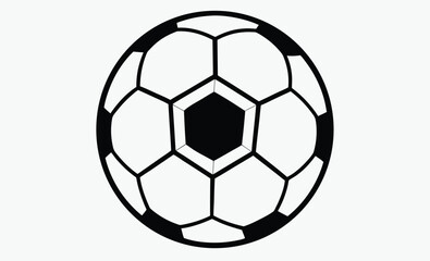 Fototapeta premium Soccer ball silhouette, black and white sports vector, Soccer ball icon, simple black style, 