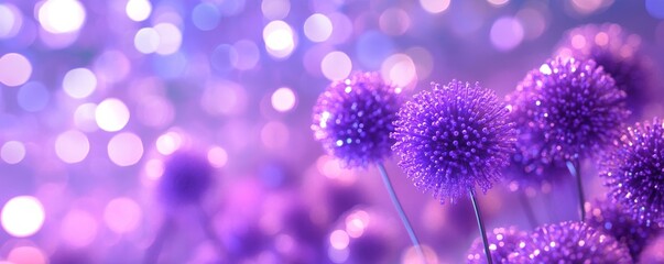 Purple Glittering Flower Bokeh Background, floral, bokeh