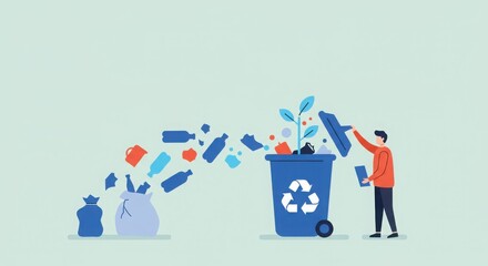 Life from Recycling - Environmental Protection Concept Illustration