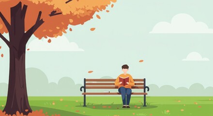 Silhouette of a Man Watching a Raging Forest Fire - Illustration