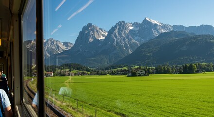 Scenic Train Journey Through a Mountainous Region