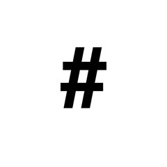Obraz premium Black Hashtag Social Media Symbol Icon