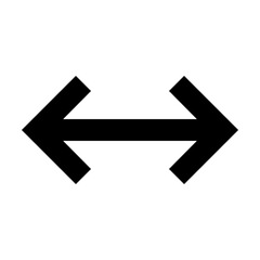 Double headed arrow symbol indicating range or measurement