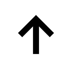 Simple black upward pointing arrow icon