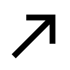 Diagonal arrow pointing up and right icon