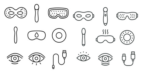 Collection of various items including a toothbrush, a remote control, and a mask. The items are all connected by a common theme of sleep and relaxation