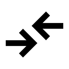 Two arrows pointing in opposite directions towards each other