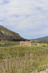 Segesta, Sicily, Italy - April 7 2025: Doric Temple of Segesta 