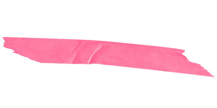 A vivid pink brush stroke against a stark black background creating a simple abstract design element