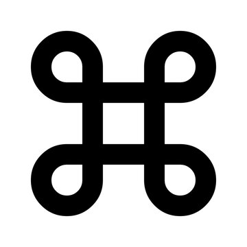 A black icon representing the command key symbol