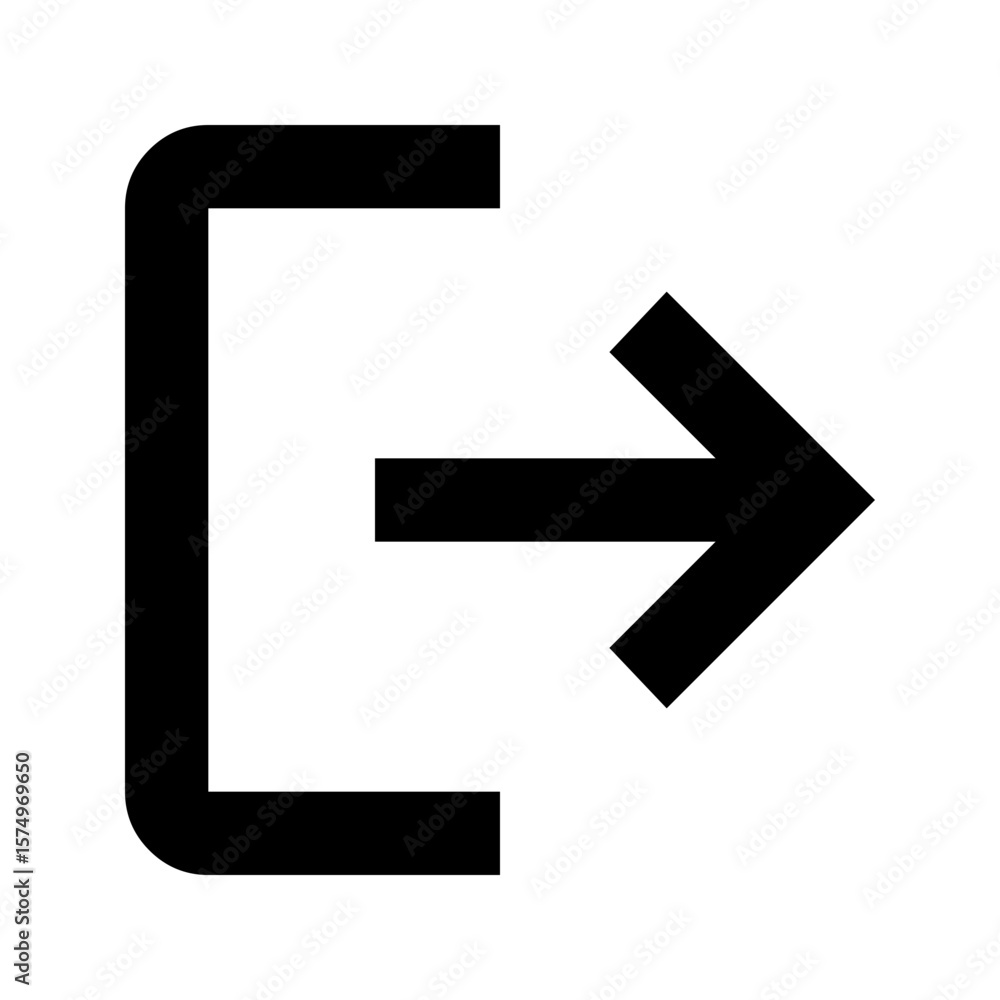 Wall mural logout exit sign out user interface button icon