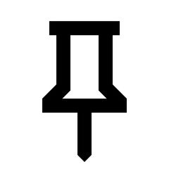 Simple Black Outline Pushpin Icon