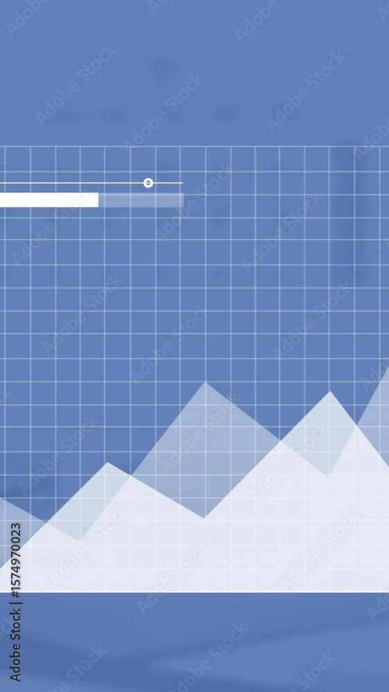 Poster animation of data processing and diagrams over empty office
