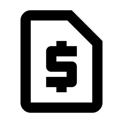 Simple outlined financial document or invoice icon