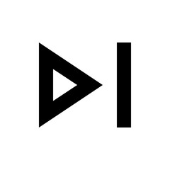 Skip next forward button icon for multimedia player interfaces