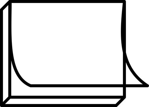 Flat sticky note icon in minimalist vector EPS 10 format. Represents a paper memo or reminder typically used in productivity apps, task planners, office tools, and digital interface note systems.
