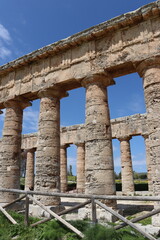 Fototapeta premium Segesta, Sicily, Italy - April 7 2025: Doric Temple of Segesta