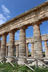 Fototapeta premium Segesta, Sicily, Italy - April 7 2025: Doric Temple of Segesta