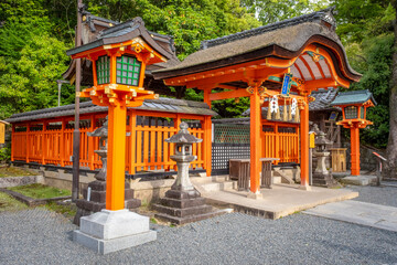 walking to the interesting Fushimi Inari Shrine near Kyoto in Japan