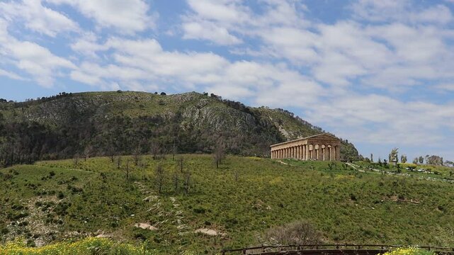 Segesta, Sicily, Italy - April 7 2025: Doric Temple of Segesta 