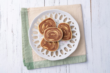 Bolo de rolo, typical brazilian northeast roll cake filled with guava cream