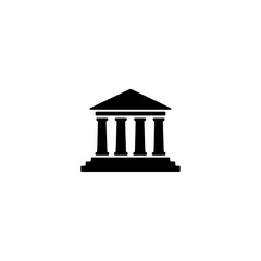Obraz premium Court house icon flat vector design.