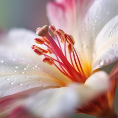 Dewy White Flower Closeup.