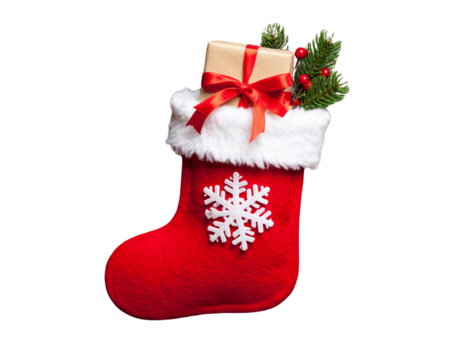 Christmas red sock with Christmas gift cute felt  