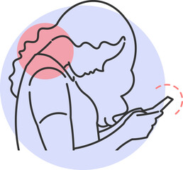 Young Man with Incorrect Posture Using Cell Phone