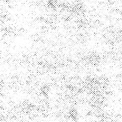 Rough halftone pattern of black dots creating a gritty grunge effect. Transparent background for stylish design overlays or texture fills.

