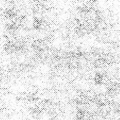 Black grunge halftone dot pattern with faded areas and distressed edges. Transparent background for versatile use in digital or print projects.
