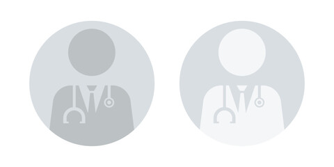 No profile picture icon vector flat illustration. Avatar, doctor or health worker silhouette, profile picture. Suitable for social media profiles, icons and as a template.