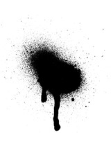 Aerosol black paint texture with splattered drips in gritty grunge style. Transparent background perfect for posters, covers, and street art visuals.

