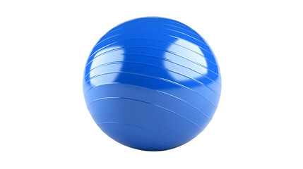 Shiny blue bowling ball with finger holes, isolated on white background or transparent PNG.