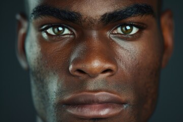 Fototapeta premium Close-up portrait of serious young man expressing confidence and determination