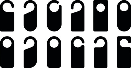 Vector Hotel Door Hangers: Black, Minimalist, Blank Templates