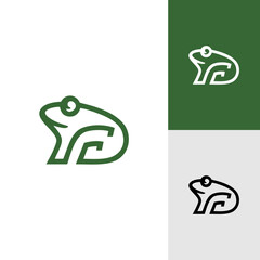 letter F frog logo