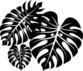 Monstera Leaf Silhouette with Tropical Bold Style