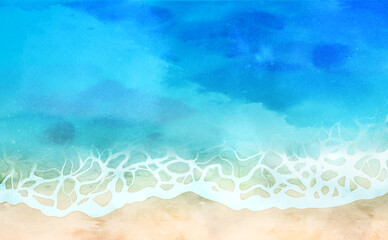 手描きの海のイラスト素材