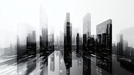 Minimalistic Abstract Cityscape – Modern Urban Skyline