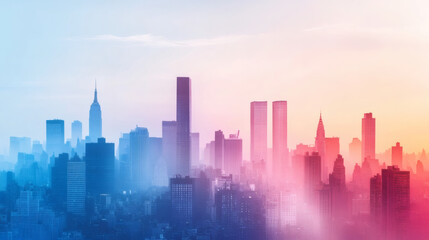 Minimalistic Abstract Cityscape – Modern Urban Skyline