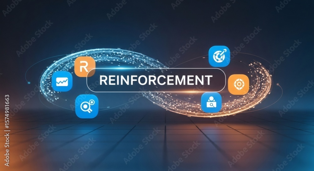 Poster reinforcement learning business strategy marketing innovation growth technology solution digital net